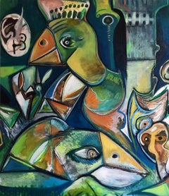 The wind of change Timothy Archer 21st Century Contemporary painting bird blue