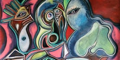 Titanomaquia Timothy Archer Arte contemporáneo pintura color rojo mitología óleo