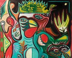 Totem bird of abundance -Timothy Archer, 21st Century, Contemporary painting