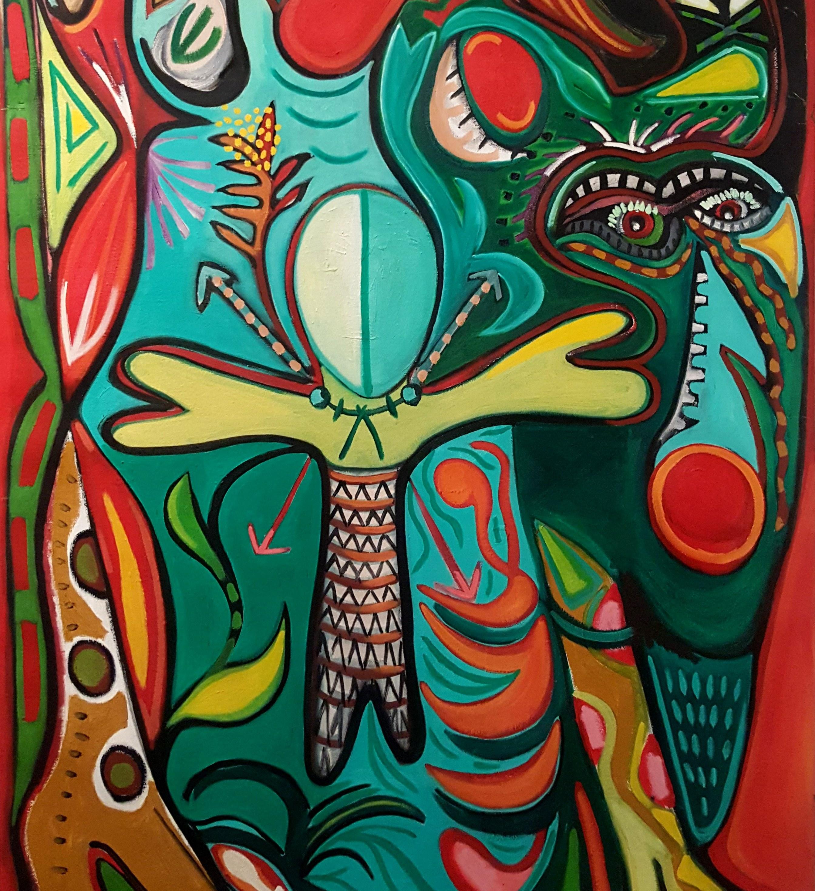 Totemvogel des Überflusses – Timothy Archer, 21. Jahrhundert, Zeitgenössisches Gemälde im Angebot 2