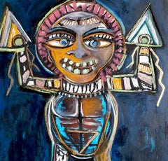 Totem avec des bras en forme de flèche -Timothy Archer, 21e siècle, peinture contemporaine