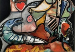 Young Poseidon with moray eel in love Timothy Archer Contemporary art painting