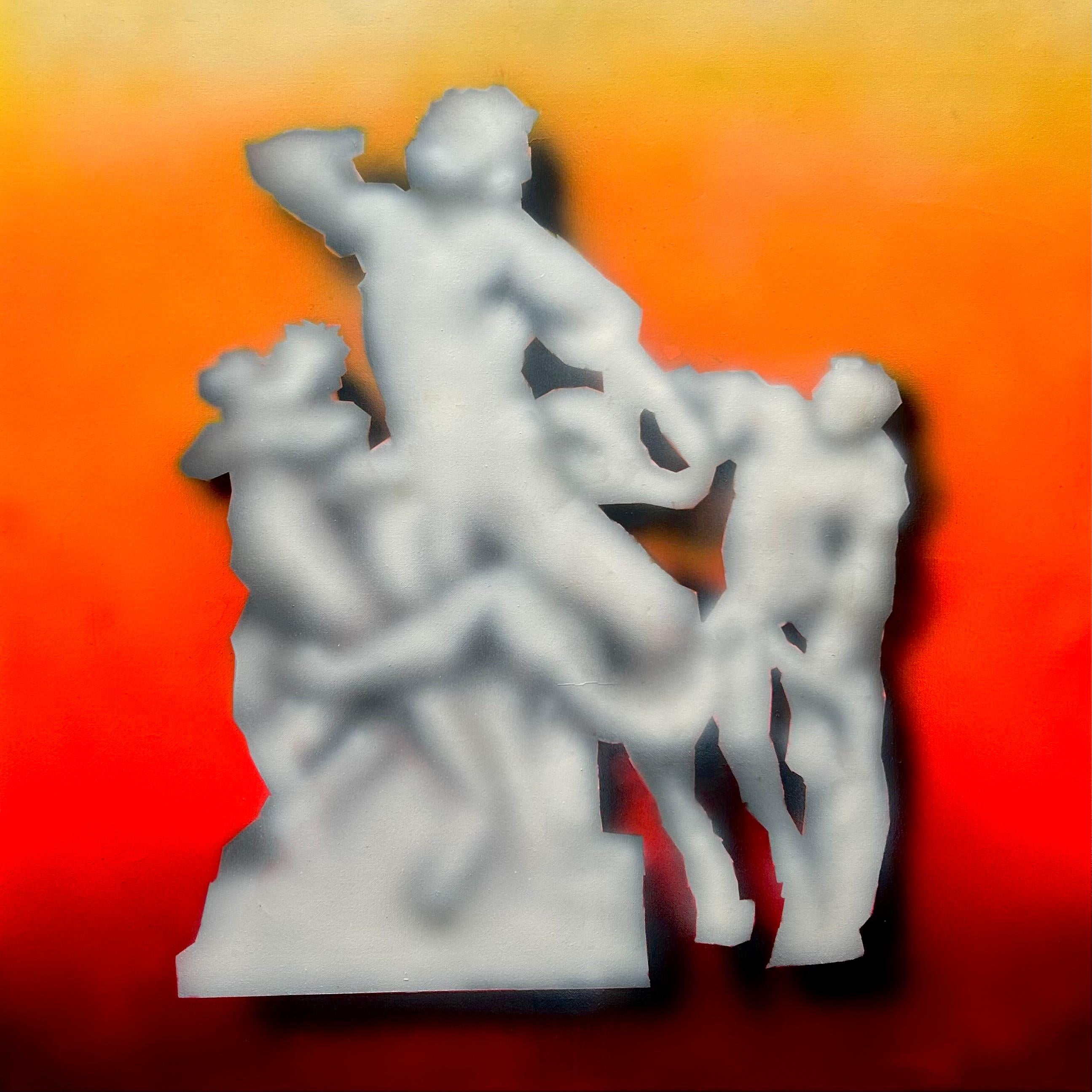 Timothy Gatenby Figurative Painting - Laocoon (Orange)
