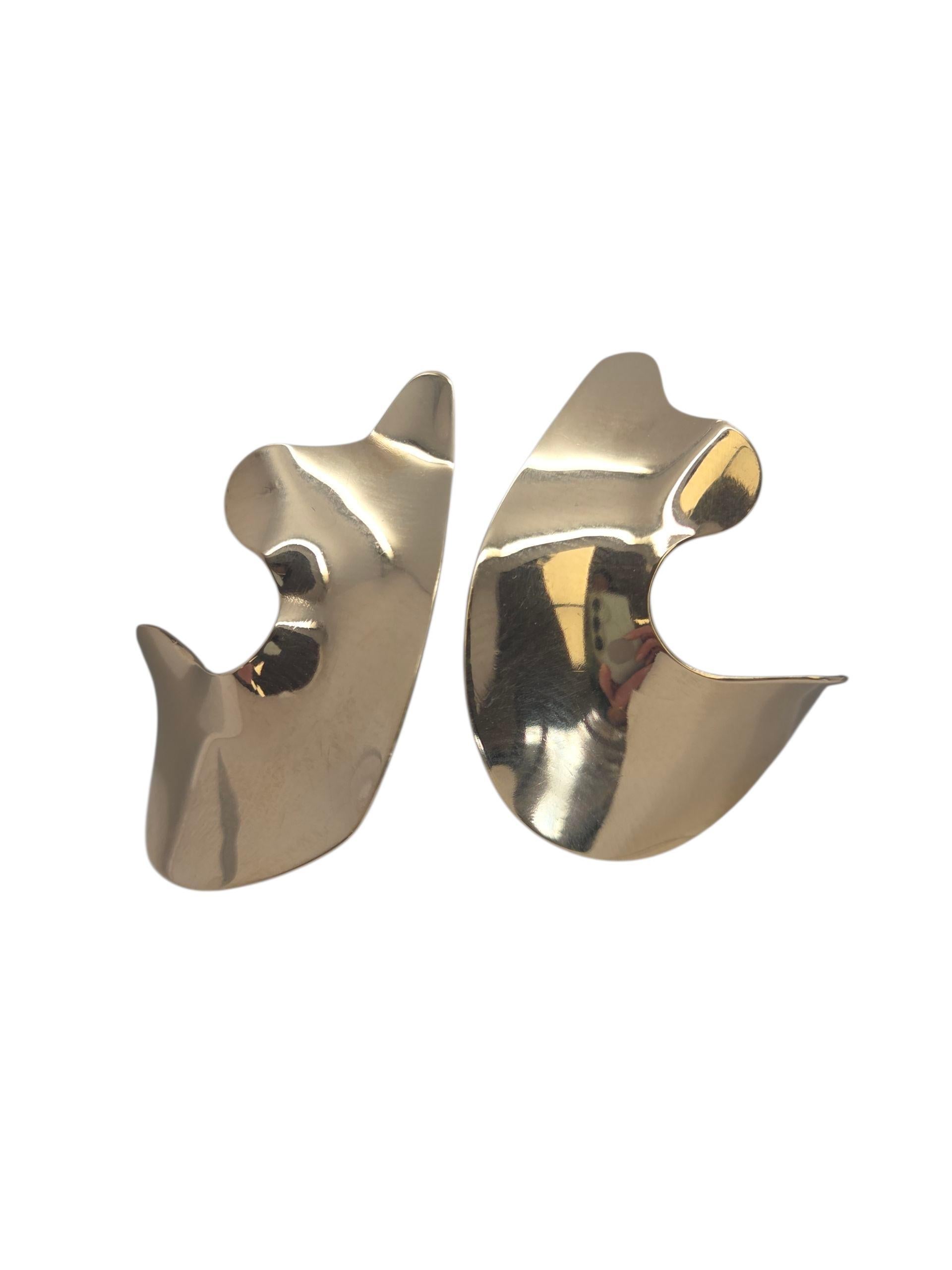 Orecchini astratti in oro giallo 14k Timothy Grannis #23817 in vendita 3