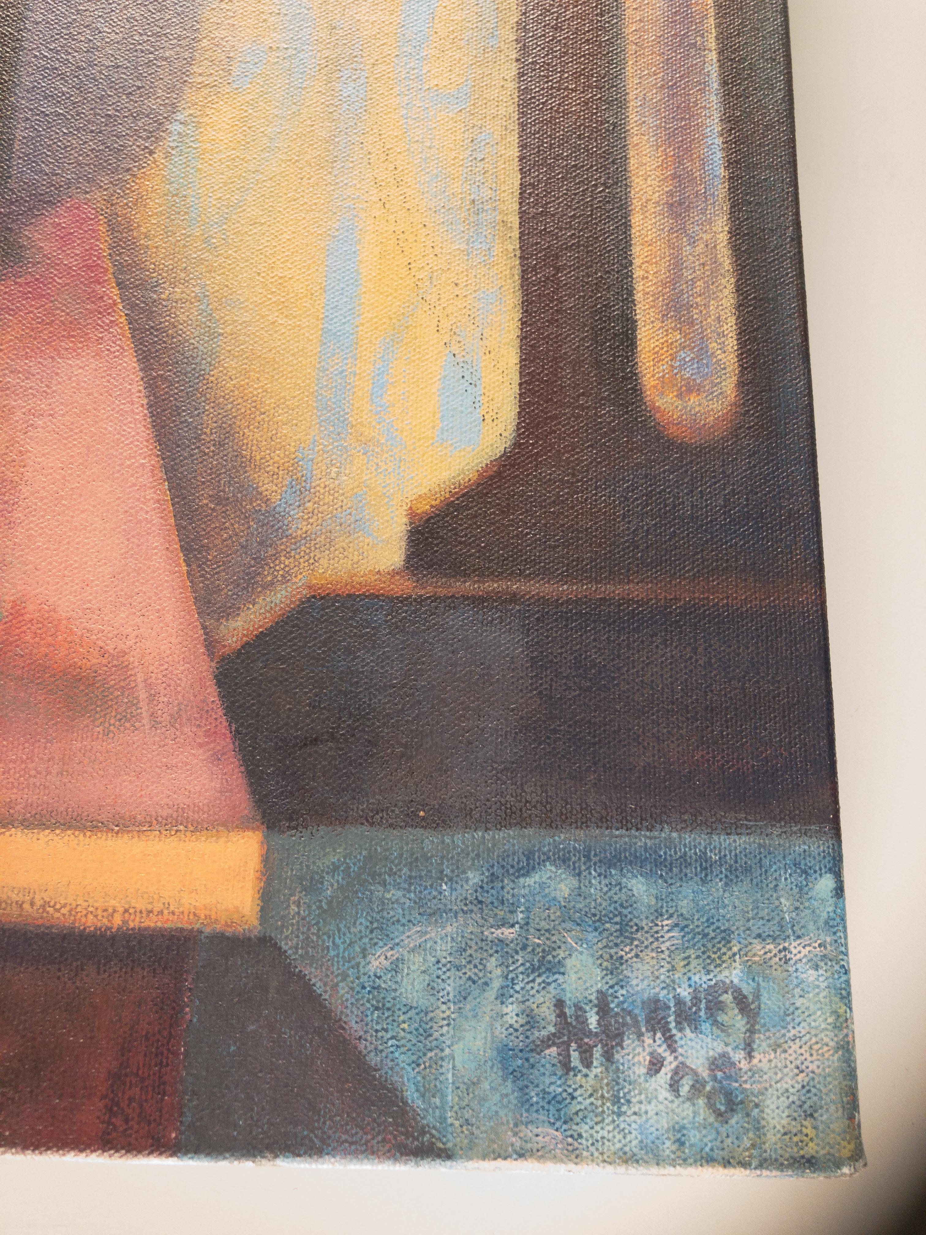 Bodegón con girasoles viejos - Painting de Timothy Harney