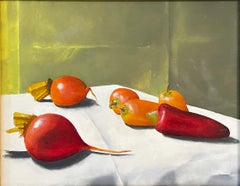 "Convergencia de pimientos y remolachas" (2022) Por Timothy J. Standring, Pintura al óleo