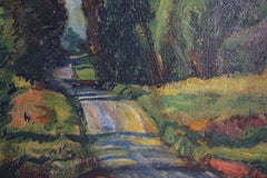 Early 20th Century Bay Area Post-Impressionist Oil Landscape "Woodside Road"