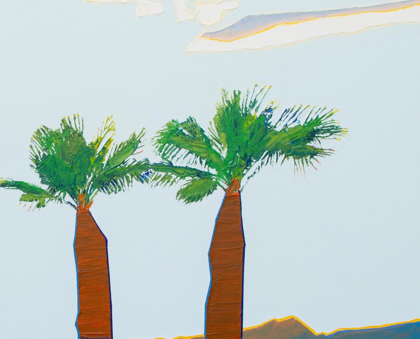 Paesaggio desertico con nuvole luminose - Landscape Painting Grigio di Timothy Mulligan