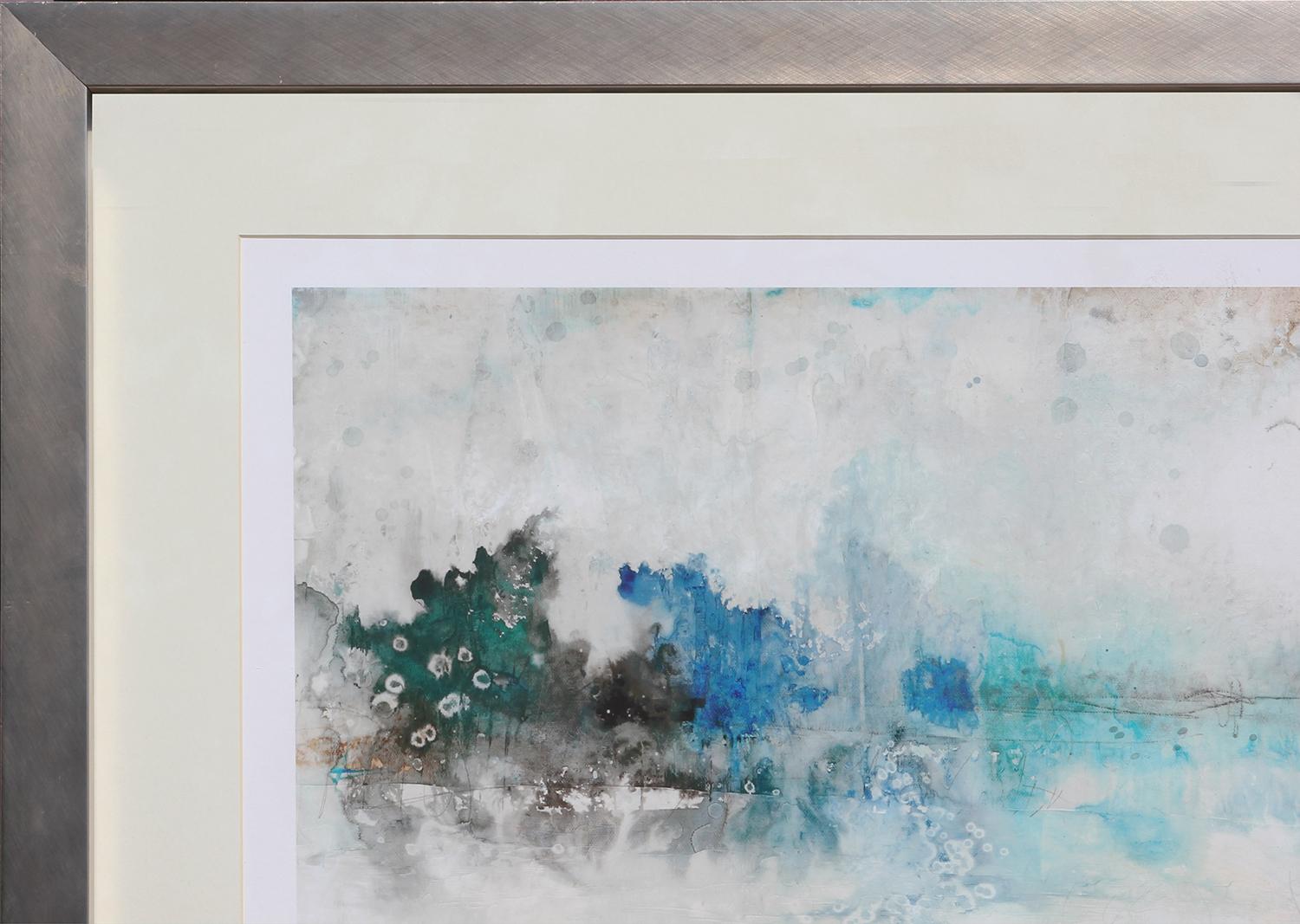 Blau und lila getönte skurrile abstrakte Landschaft eines Sees  (Abstrakt), Print, von Timothy O’ Toole 