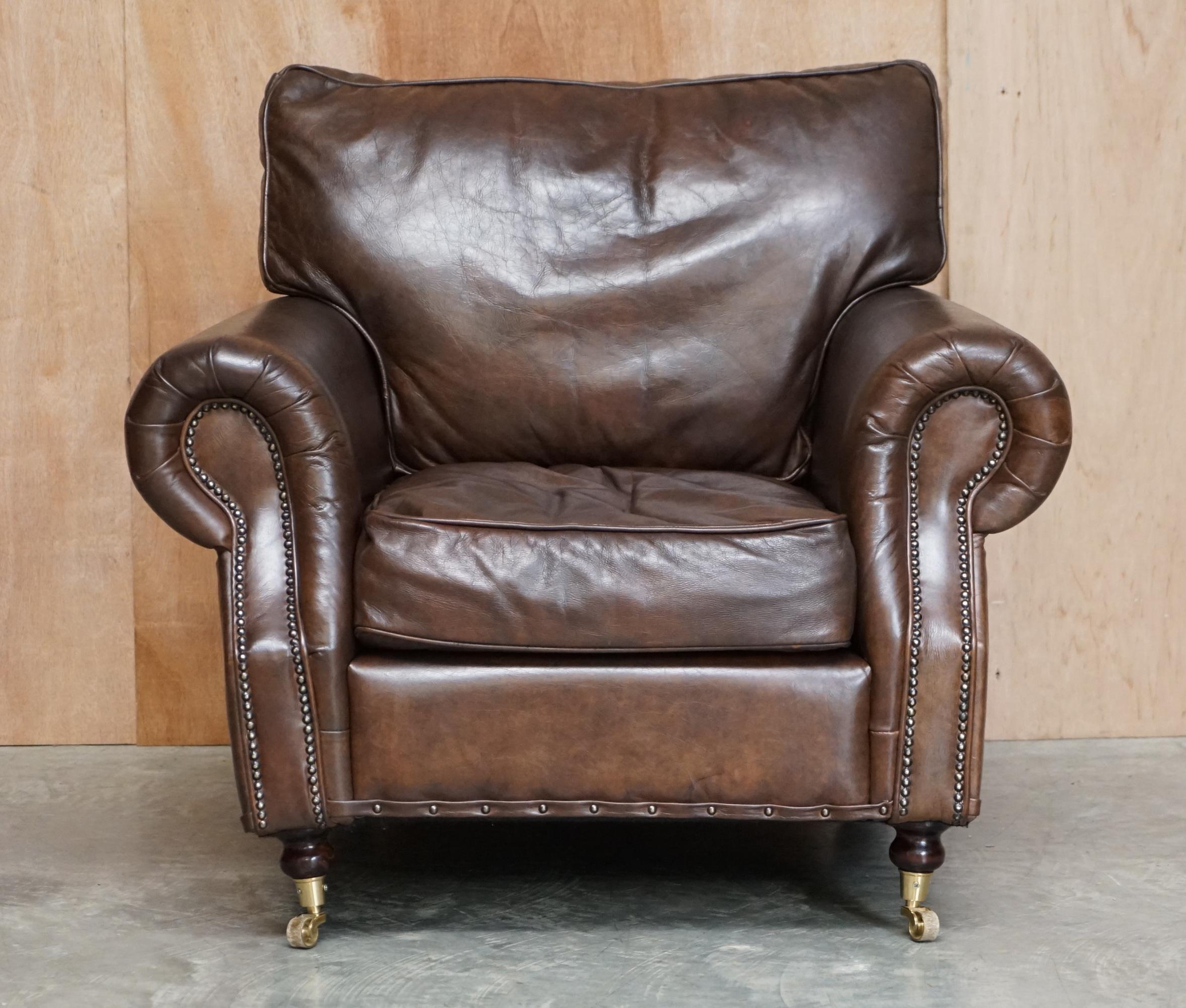 We are delighted to offer this lovely, very comfortable Timothy Oulton Balmoral heritage brown leather club armchair

A very good looking and comfortable piece, the Balmoral range has been a staple of the Timothy Oulton collection for over a