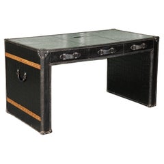 Used Timothy Oulton Black Crocodile Leather Radcliffe 'Oxford University' Office Desk