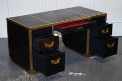 TIMOTHY OULTON CUMBERLAND COLLECTION AGED LEATHER DESK RED VELVET LINiNG