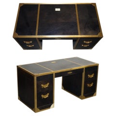 TIMOTHY OULTON CUMBERLAND COLLECTION AGED LEATHER DESK RED VELVET LINiNG