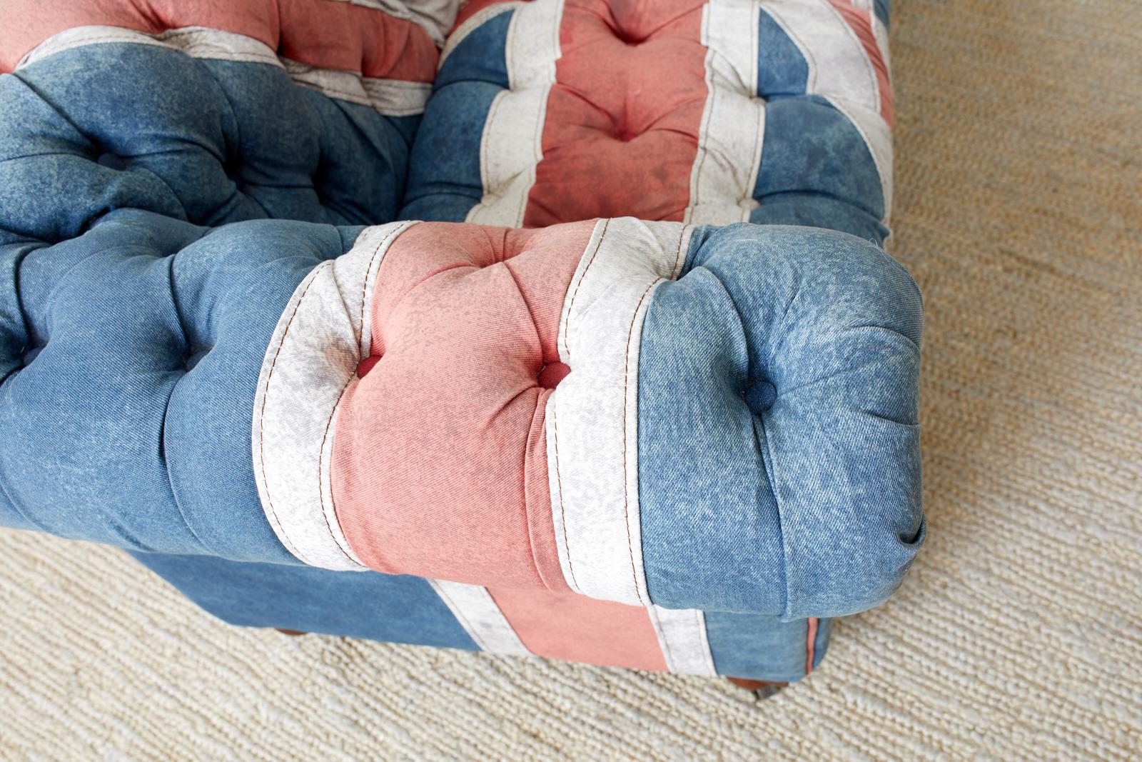 Hand-Crafted Timothy Oulton Design Union Jack Tufted Chesterfield Sofa