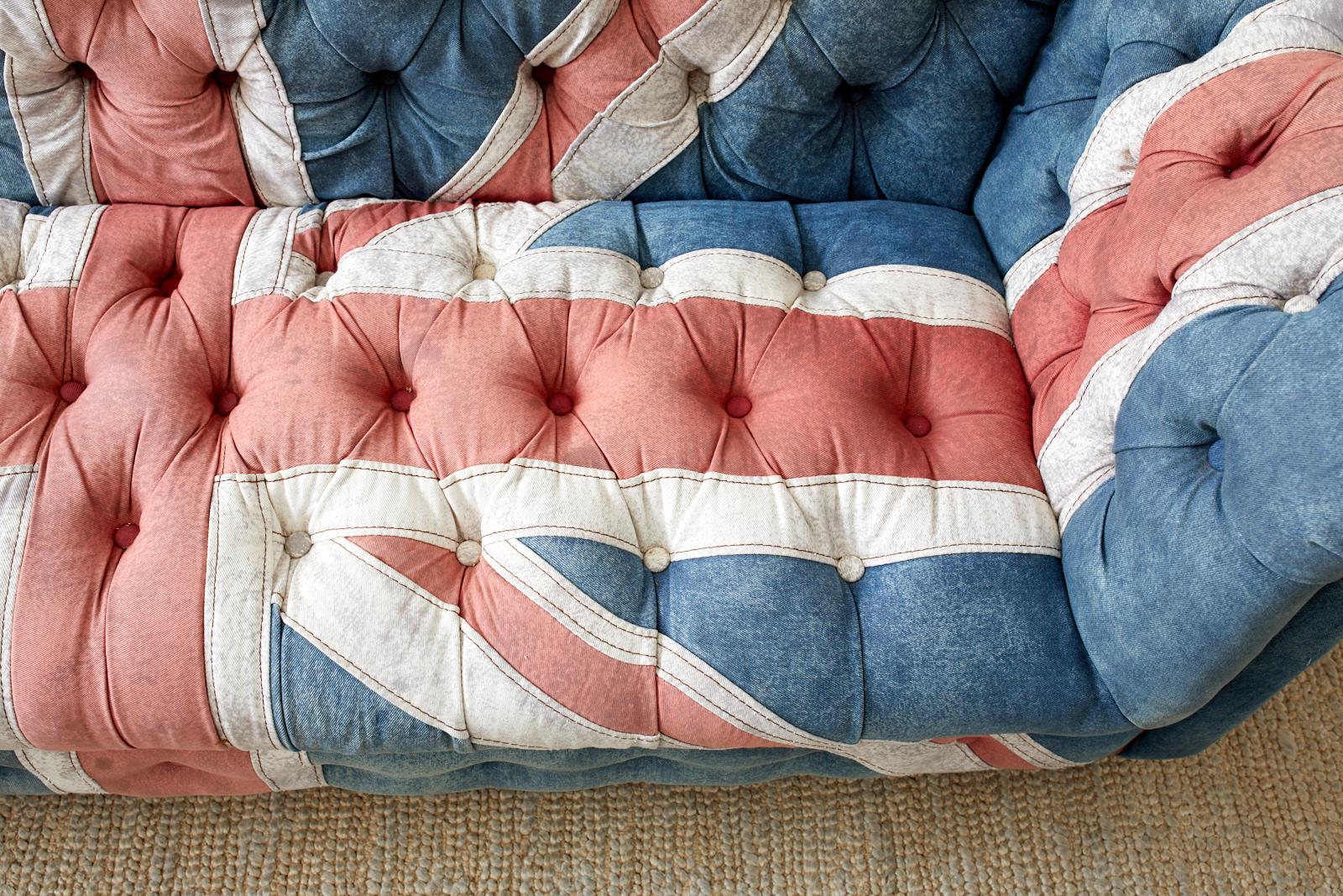 Brass Timothy Oulton Design Union Jack Tufted Chesterfield Sofa