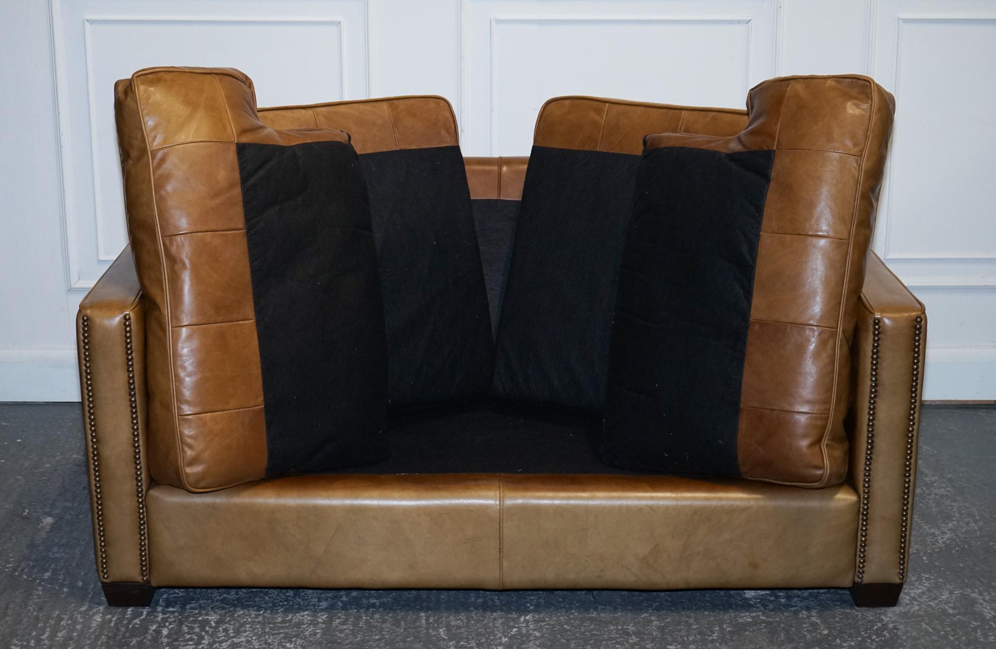 SOFA TIMOTHY OULTON HALO TWO SEATER ViSCOUNT TAN LEATHER SOFA (1/2) en vente 8