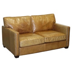 TIMOTHY OULTON HALO TWO SEATER ViSCOUNT Tan LEDER SOFA (2/2)