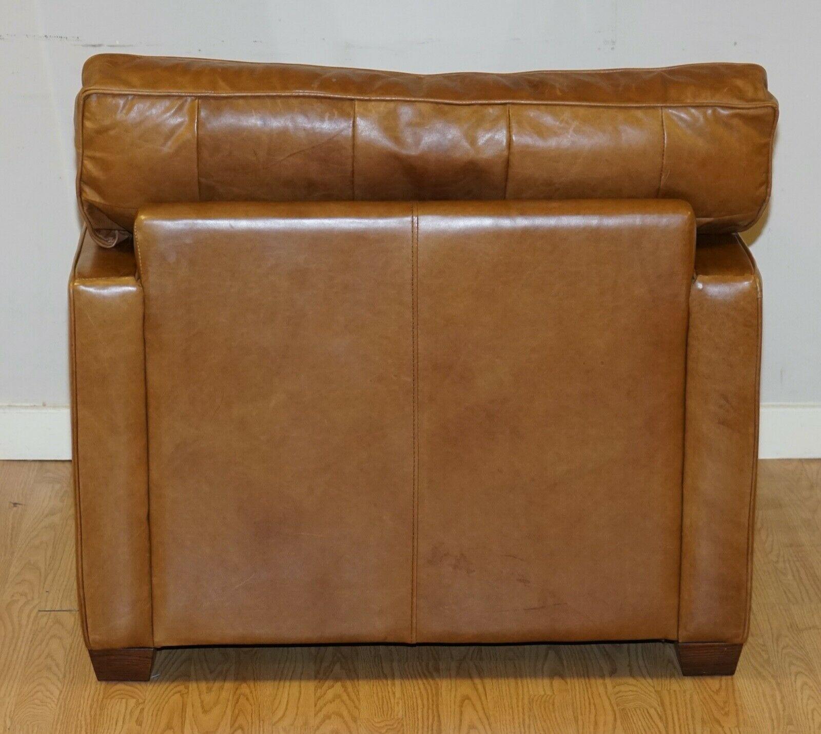 Timothy Oulton Halo Viscount William Large Armchair in Brown Leather 4