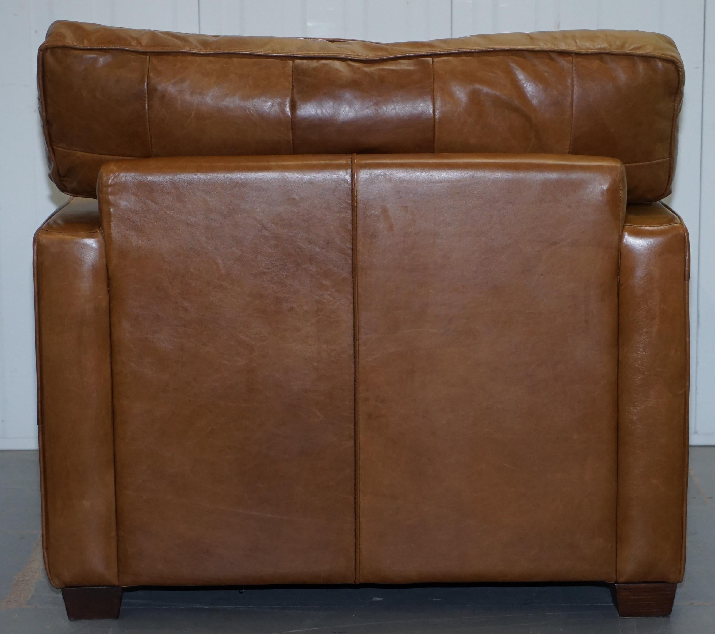 Timothy Oulton Halo Viscount William Large Armchair in Brown Leather 3