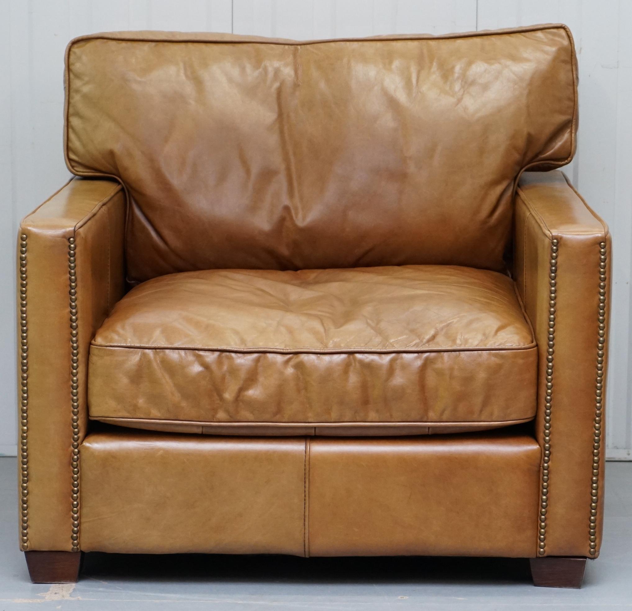 We are delighted to offer for sale this lovely and very comfortable Timothy Oulton Viscount William large seat brown leather armchair RRP £1495

I have the matching sofa which is listed under my other items, if your interested in the pair please