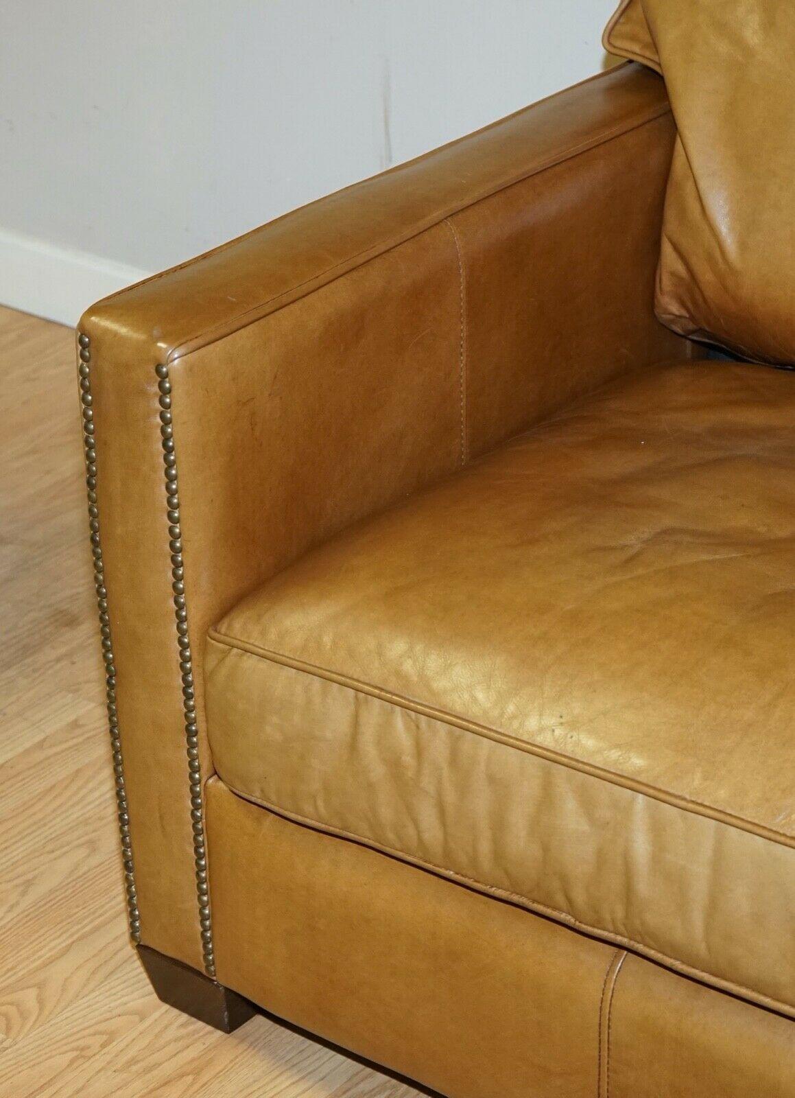 Timothy Oulton Halo Viscount William Large Armchair in Brown Leather 1