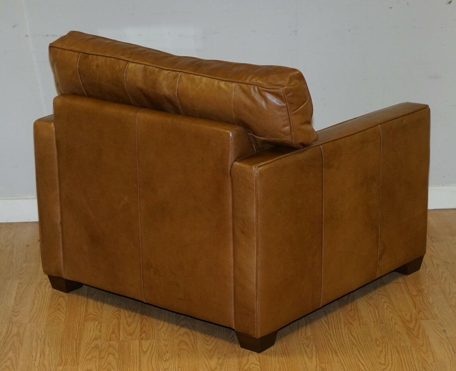 Timothy Oulton Halo Viscount William Large Armchair in Brown Leather 2