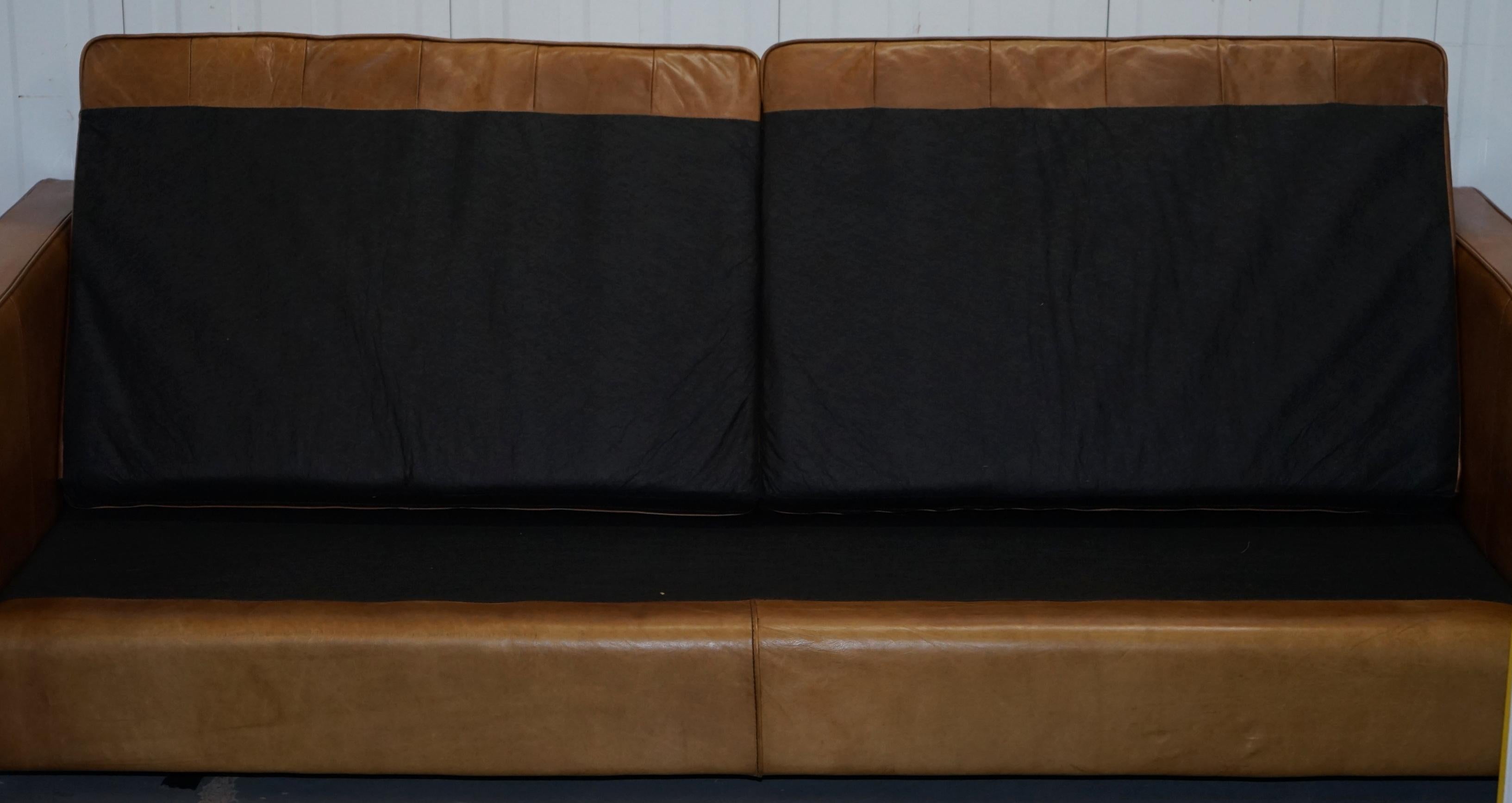 Timothy Oulton Halo Viscount William Three-Seat Brown Leather Sofa 9