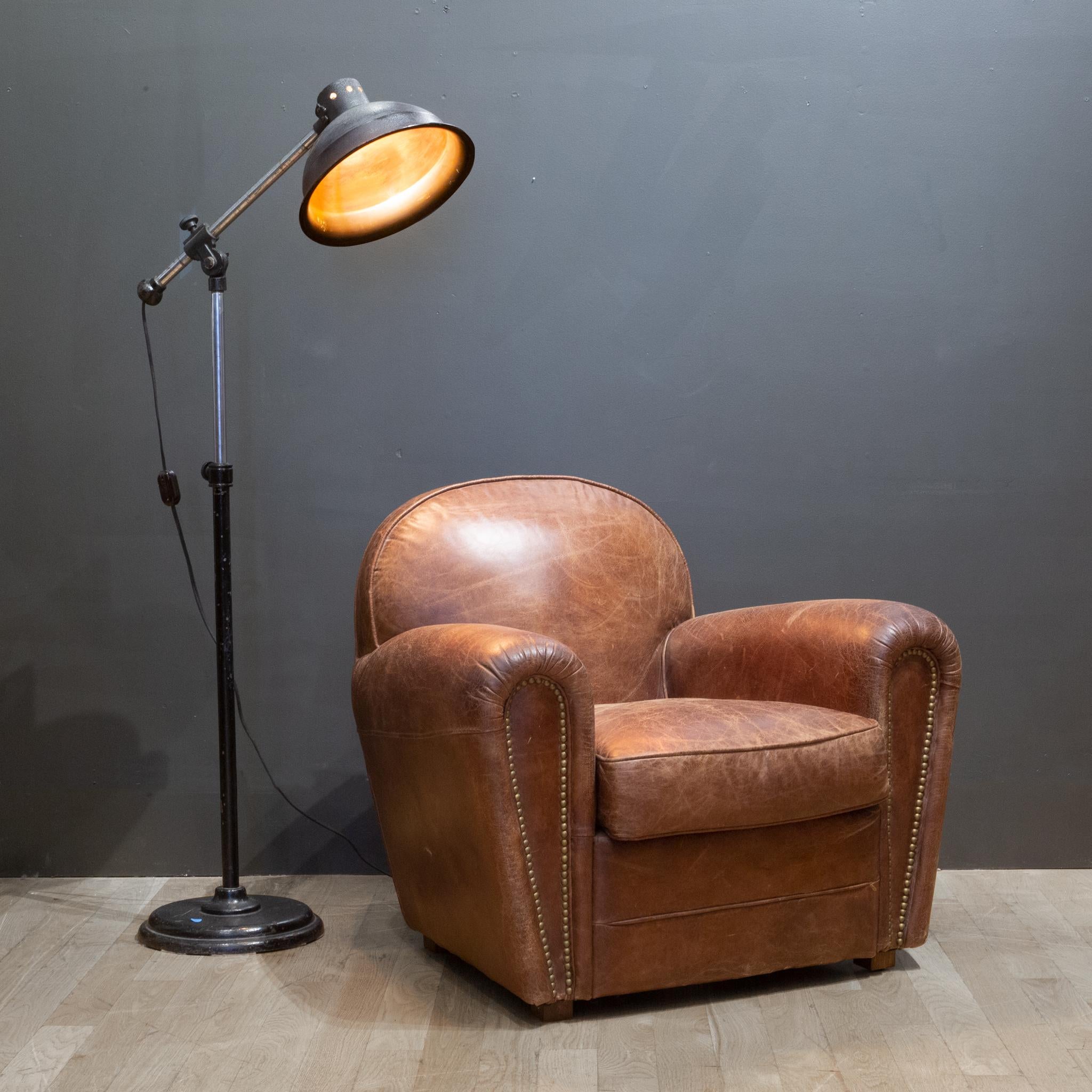 About

A hand crafted leather club chair with brass nail heads. This chair has retained its original finish with some minor blemishes on the leather.

 Creator: Timothy Oulton, United Kingdom.
Date of manufacture: c.2011.
Materials and