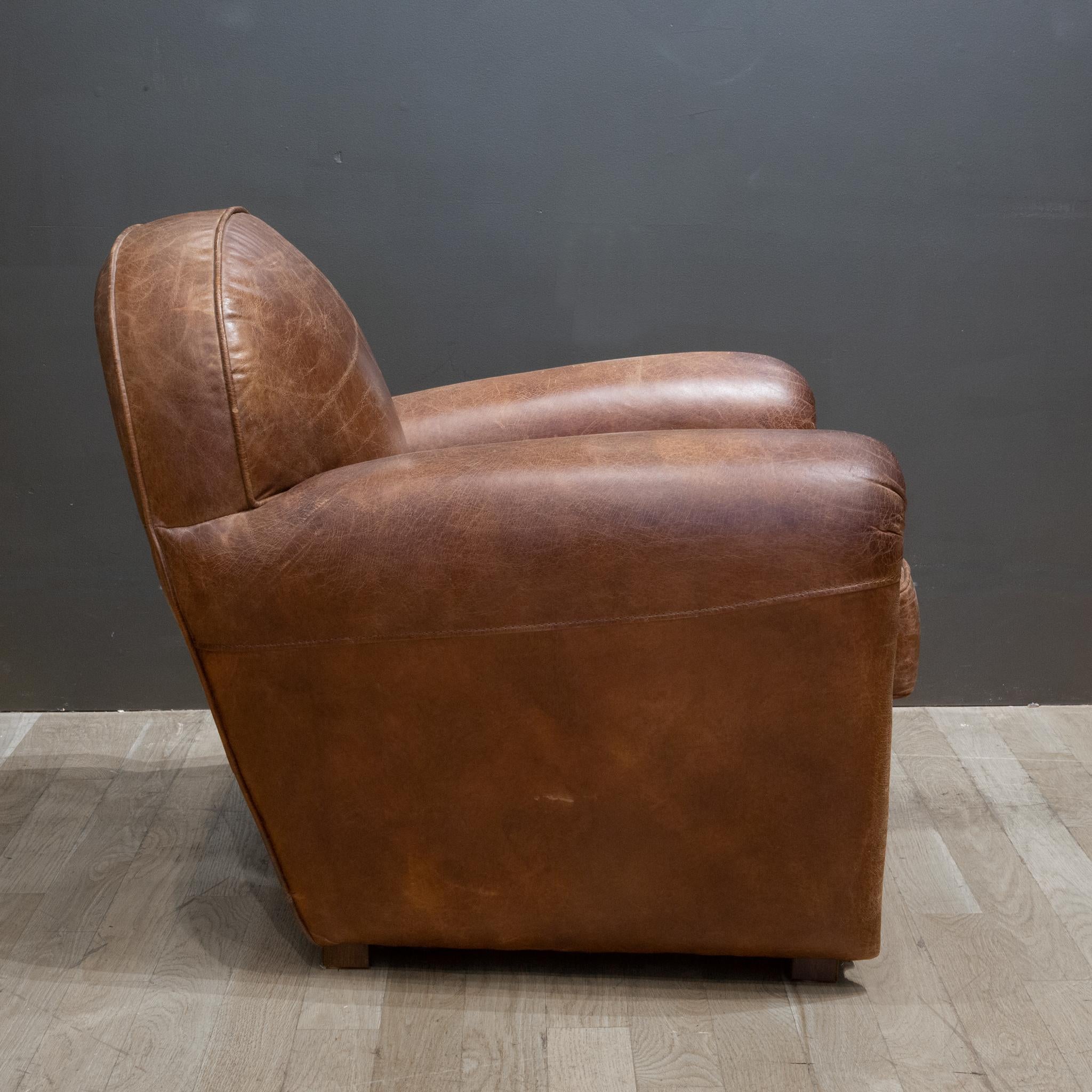 Industrial Timothy Oulton Hand Crafted Leather Club Chair