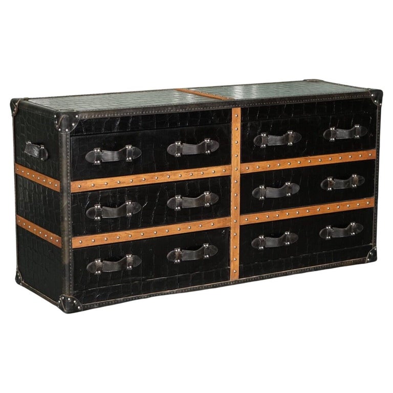 Timothy Oulton Radcliffe 'Oxford University' Crocodile Leather Chest of