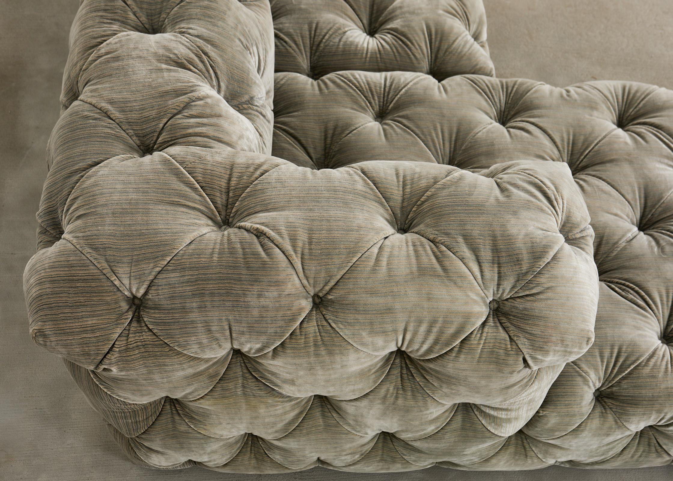Timothy Oulton Soho Tufted U-Shaped Sectional Chaise Sofa 16 Ft. For Sale 10