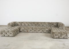 Timothy Oulton Soho Tufted U-Shaped Sectional Chaise Sofa 16 Ft.