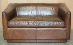 TIMOTHY OULTON ViNTAGE AGED BROWN HERITAGE 134CM WIDE SOFA STUNNING PATINA