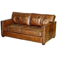 Used Timothy Oulton Viscount William Halo 2-3 Seat Leather Sofa Part Set