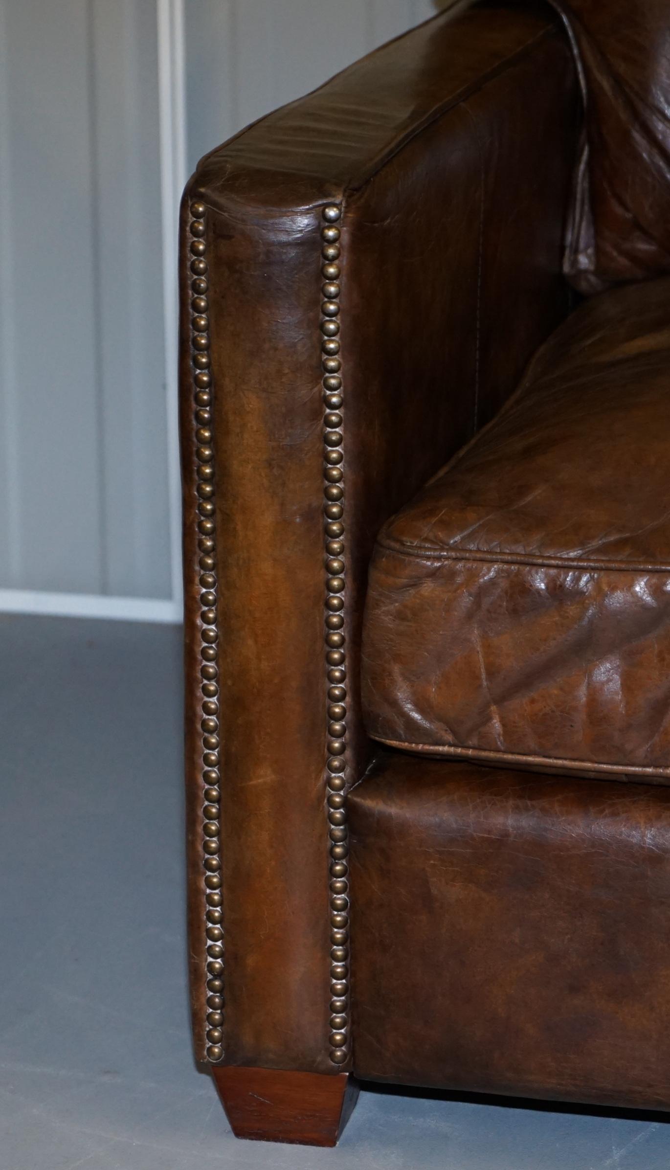 Timothy Oulton Viscount William Halo Three Seat Leather Sofa Part Set 3