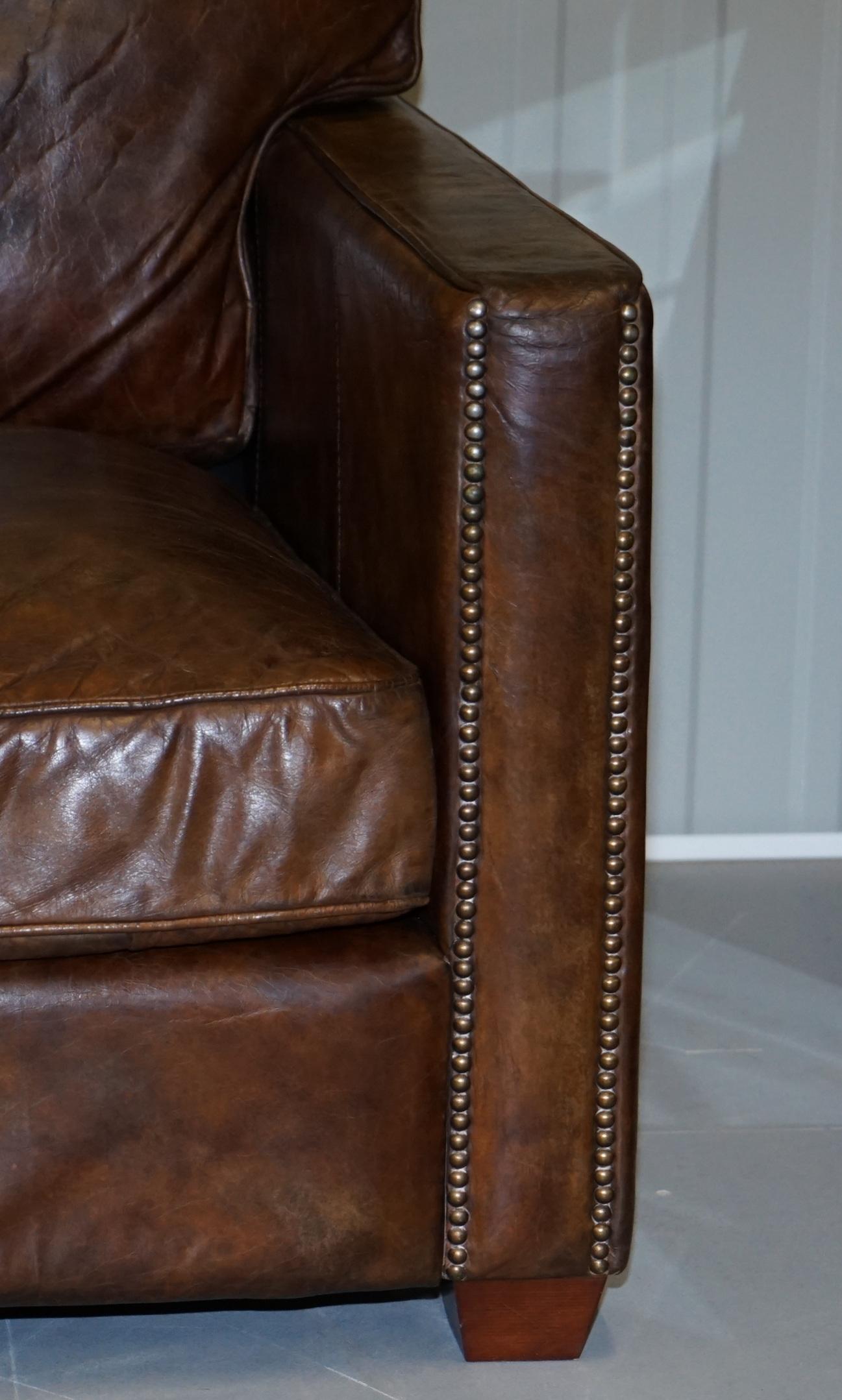 Timothy Oulton Viscount William Halo Three Seat Leather Sofa Part Set 4