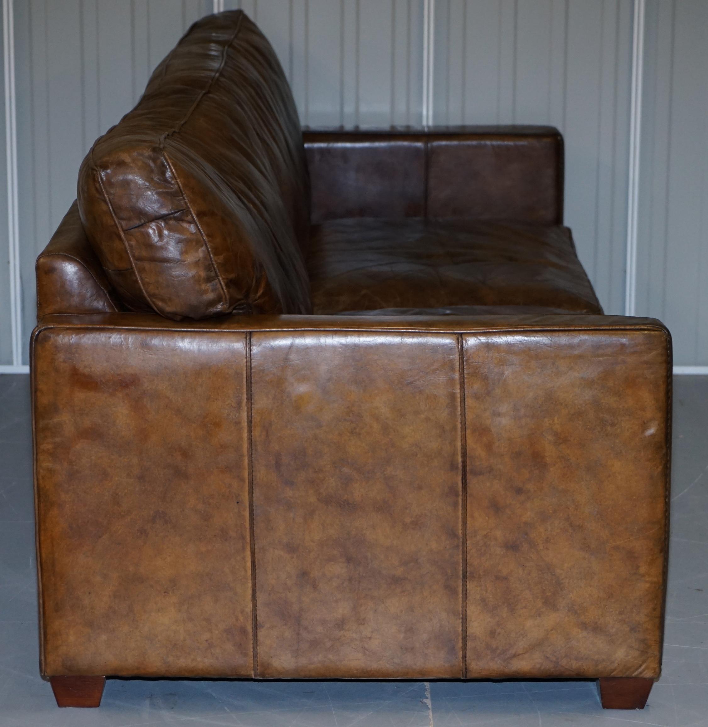 Timothy Oulton Viscount William Halo Three Seat Leather Sofa Part Set 5