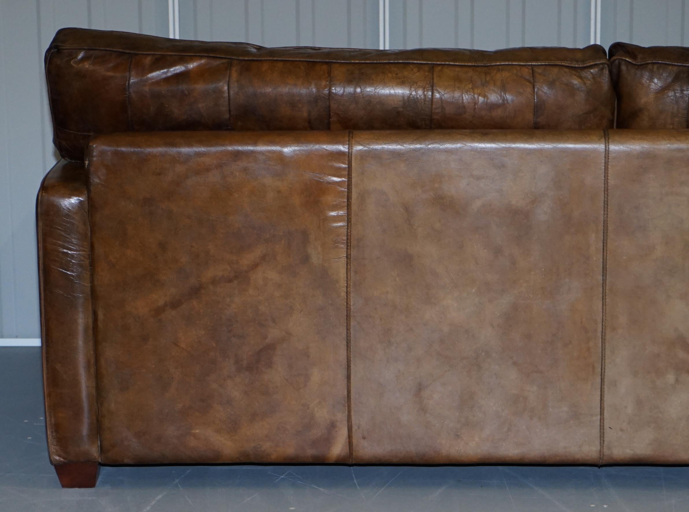 Timothy Oulton Viscount William Halo Three Seat Leather Sofa Part Set 7