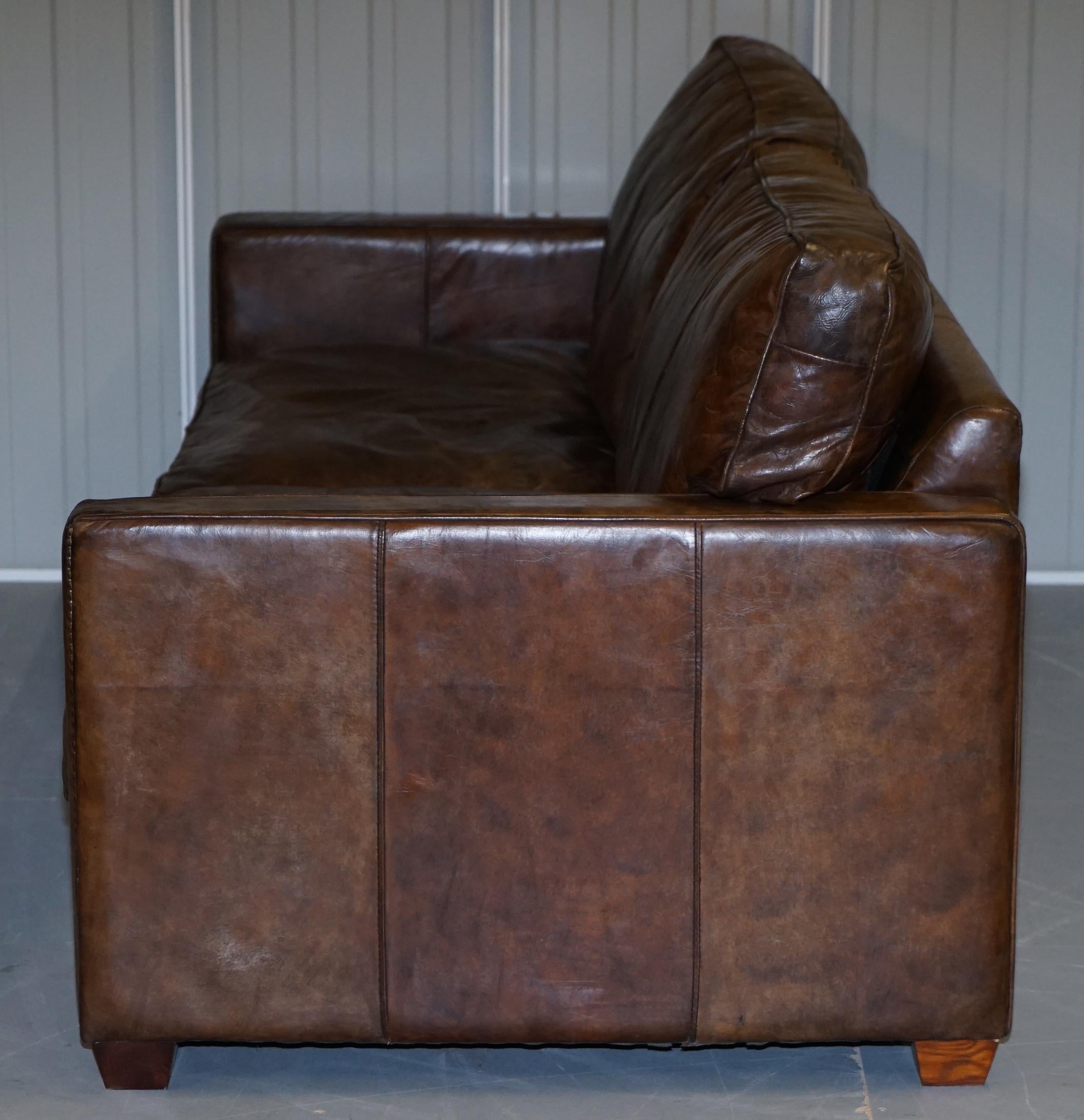Timothy Oulton Viscount William Halo Three Seat Leather Sofa Part Set 8