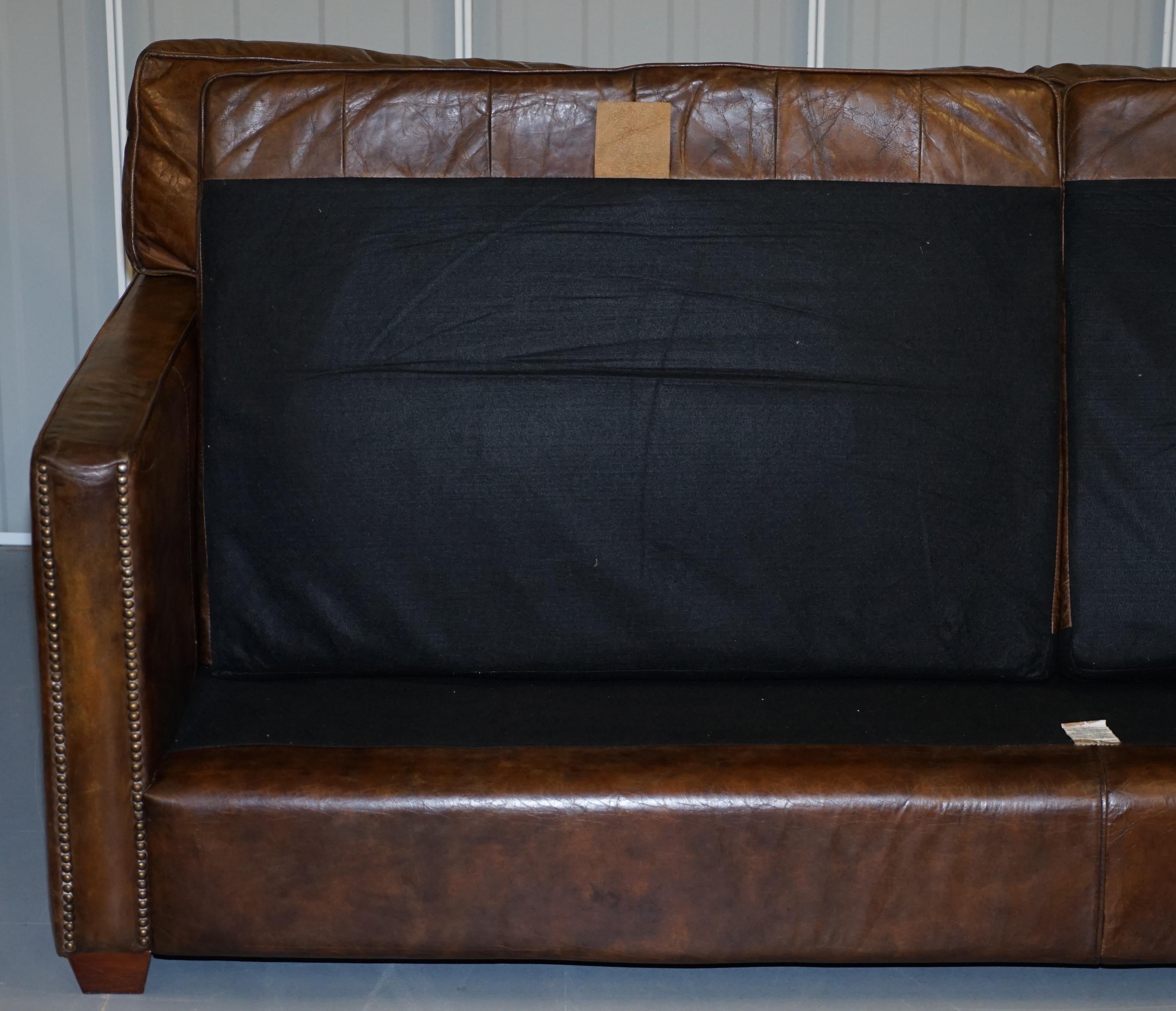 Timothy Oulton Viscount William Halo Three Seat Leather Sofa Part Set 11