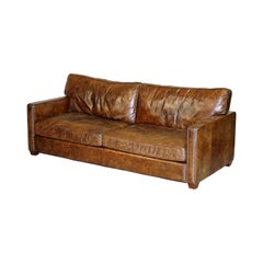 Used Timothy Oulton Viscount William Halo Three Seat Leather Sofa Part Set