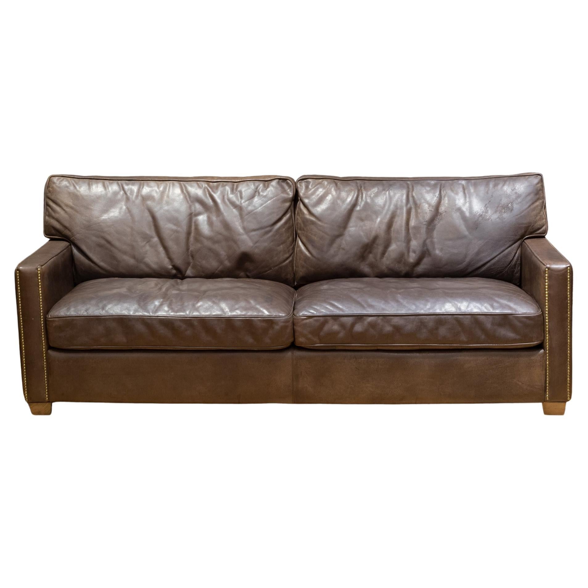 Timothy Oulton Viscount William Leather 3 Seater Sofa For Sale at 1stDibs