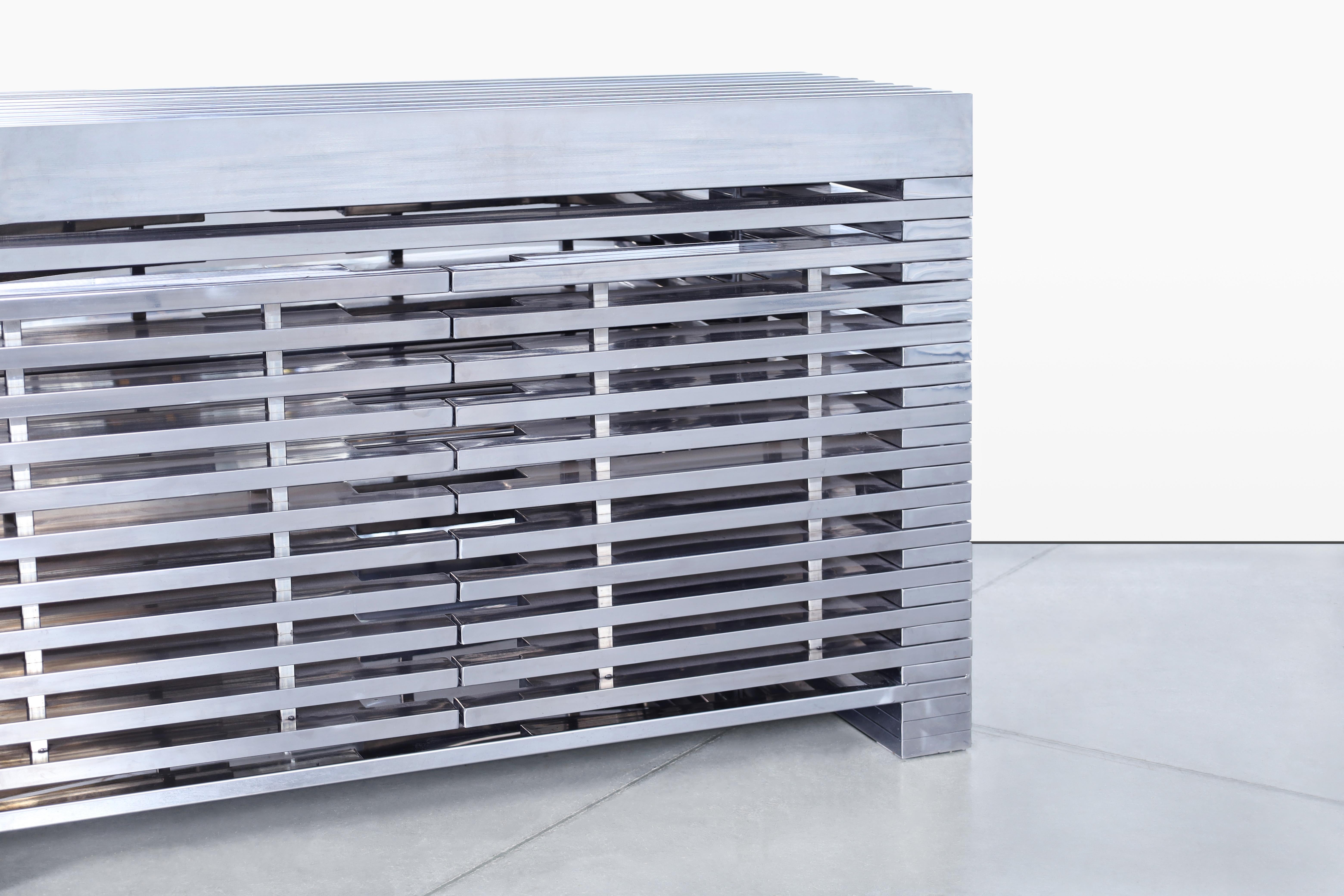 Timothy Oulton Zazenne Stainless Steel Sideboard For Sale 4