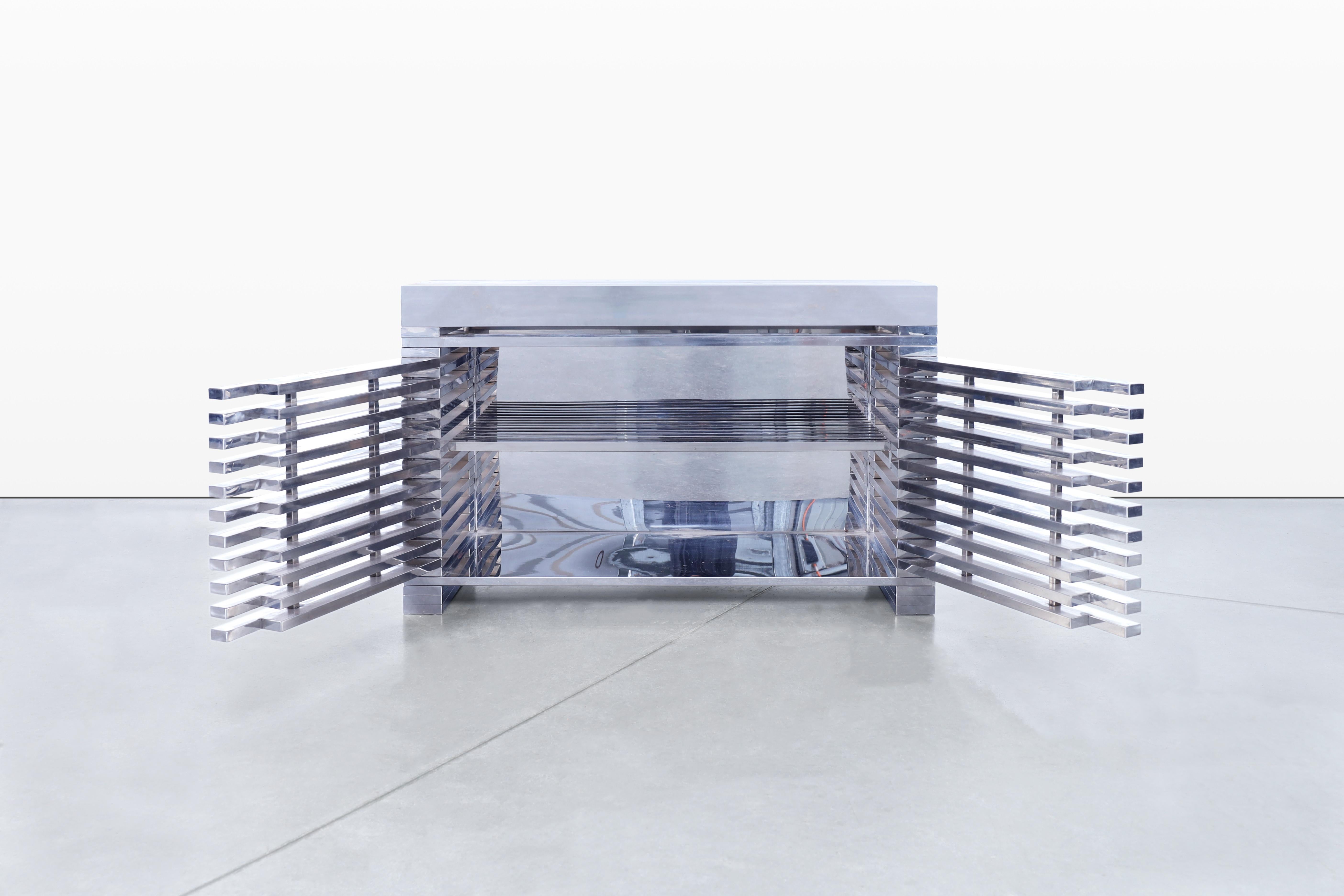 Modern Timothy Oulton Zazenne Stainless Steel Sideboard For Sale