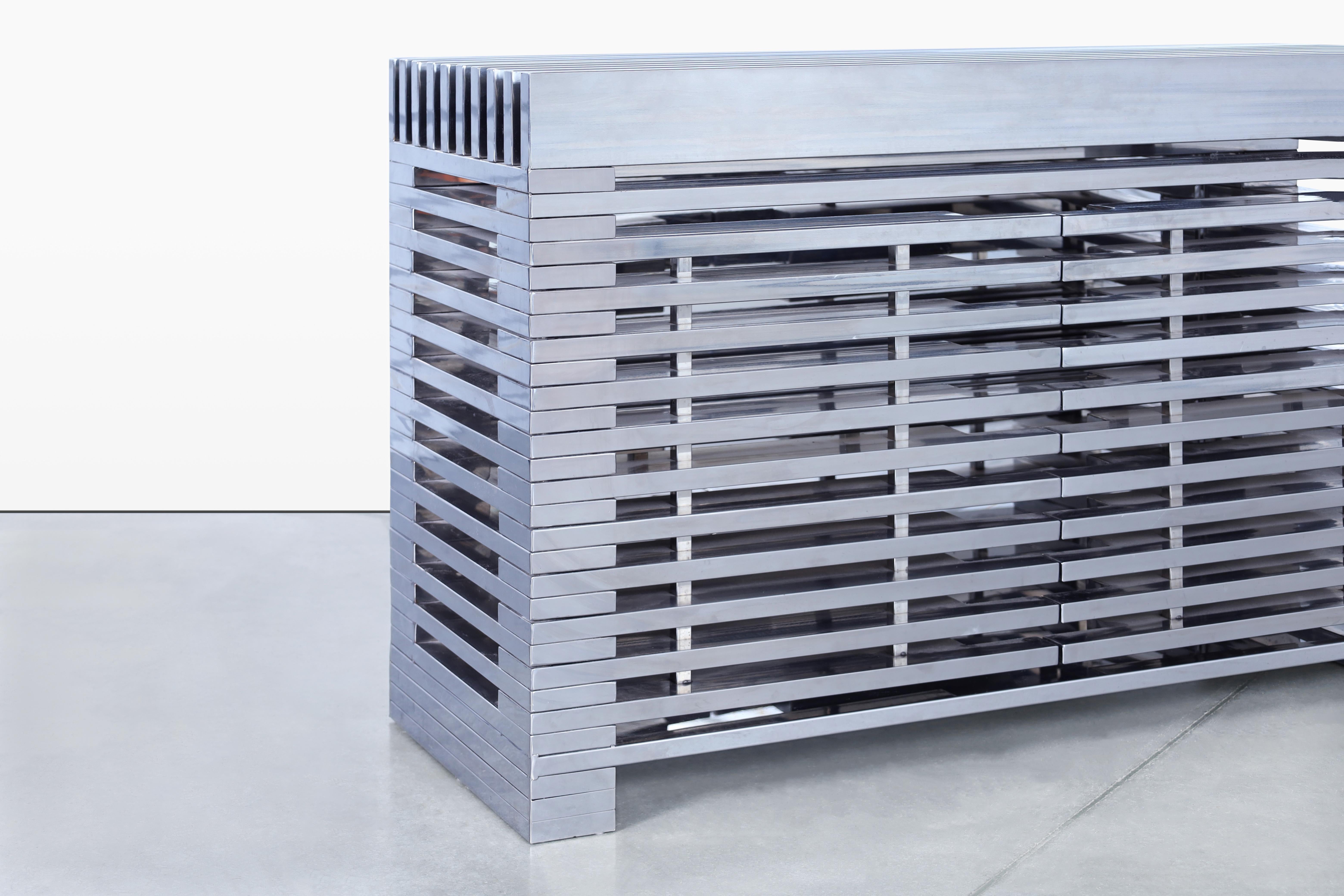 Contemporary Timothy Oulton Zazenne Stainless Steel Sideboard For Sale