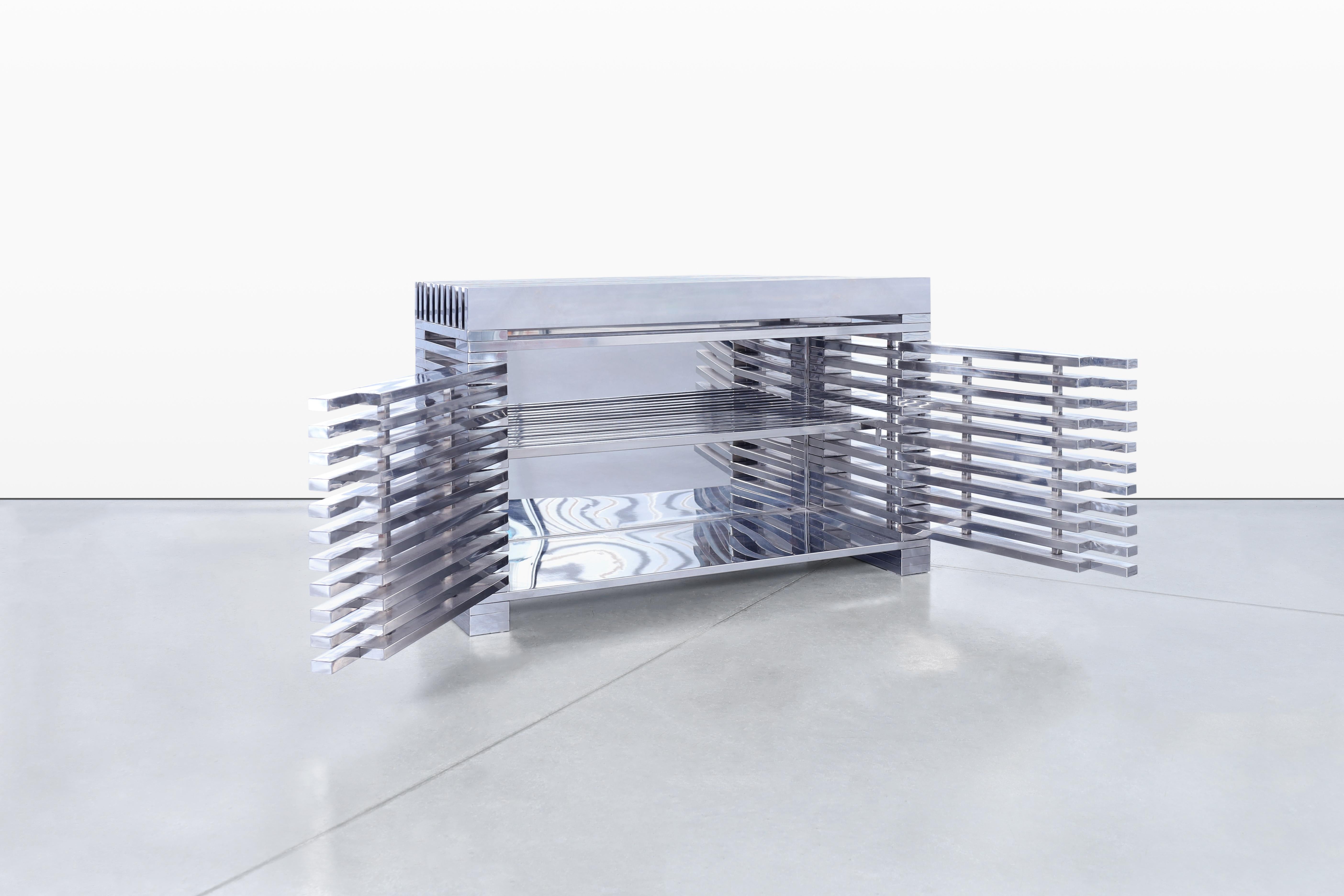 Timothy Oulton Zazenne Stainless Steel Sideboard For Sale 1
