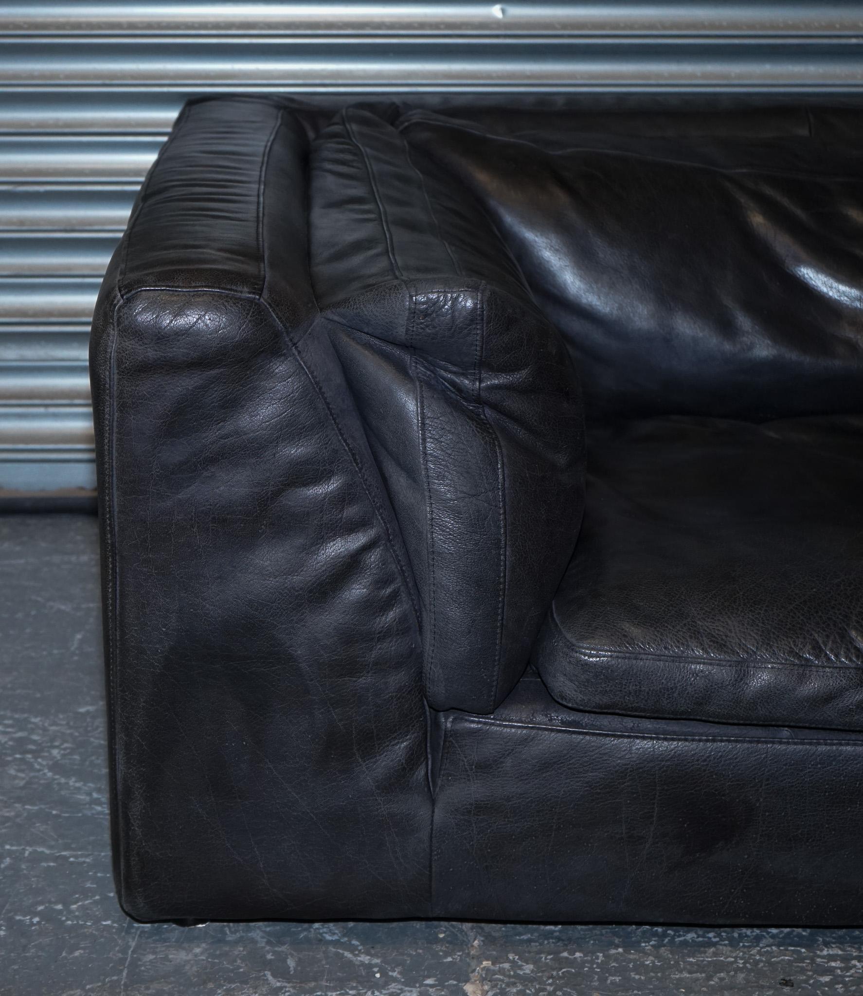 TIMOTHY OULTON ZENNA SECTIONAL GREY LEATHER SOFA FEATHER FiLLED CUSHION RRP £10K For Sale 3