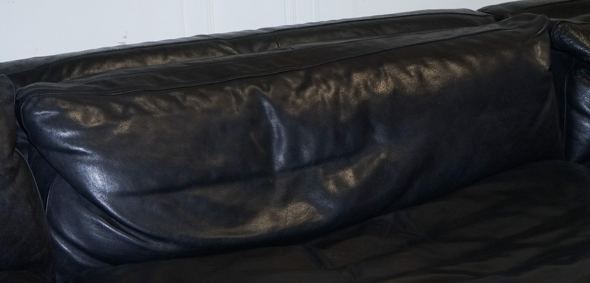 TIMOTHY OULTON ZENNA SECTIONAL GREY LEATHER SOFA FEATHER FiLLED CUSHION RRP £10K For Sale 5
