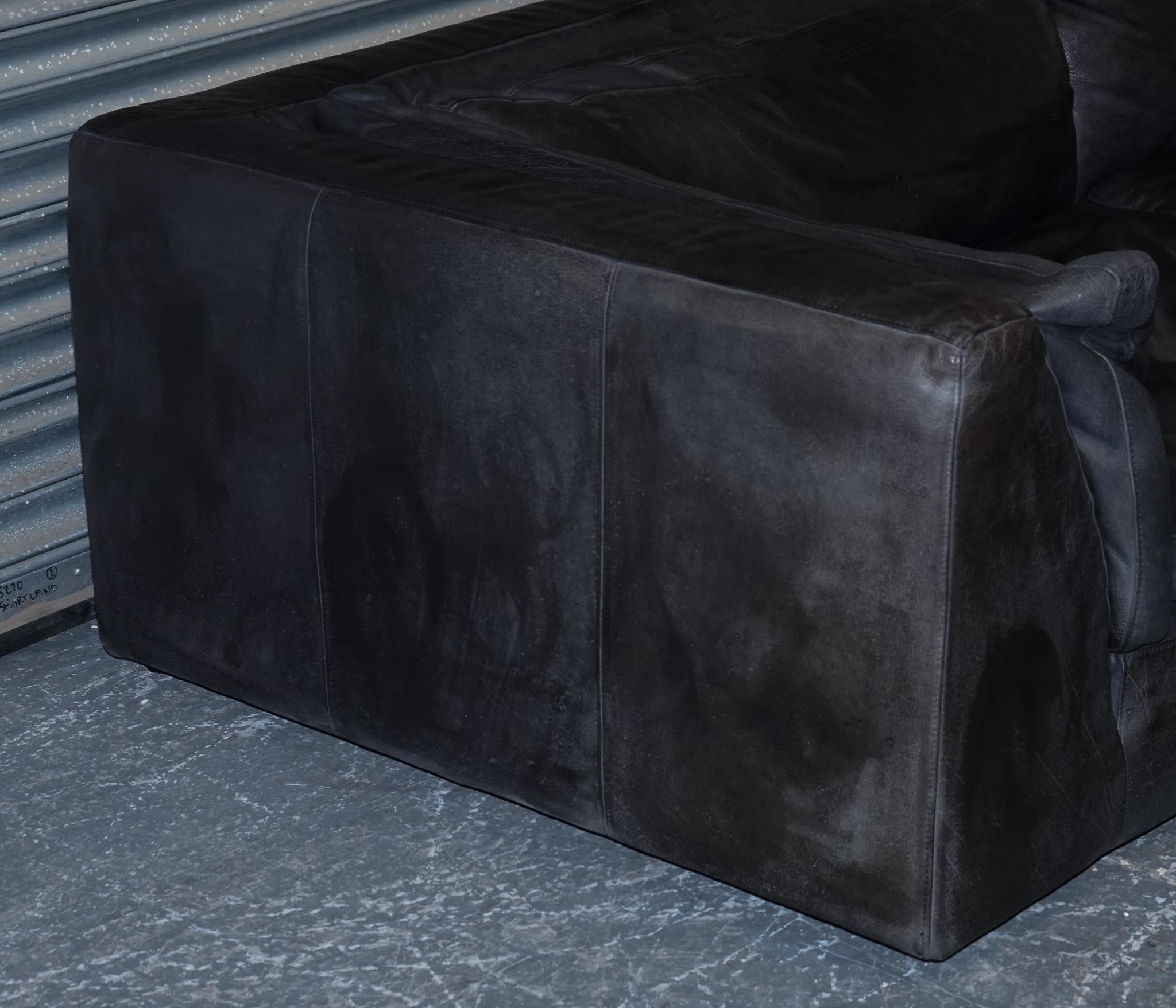 TIMOTHY OULTON ZENNA SECTIONAL GREY LEATHER SOFA FEATHER FiLLED CUSHION RRP £10K For Sale 8