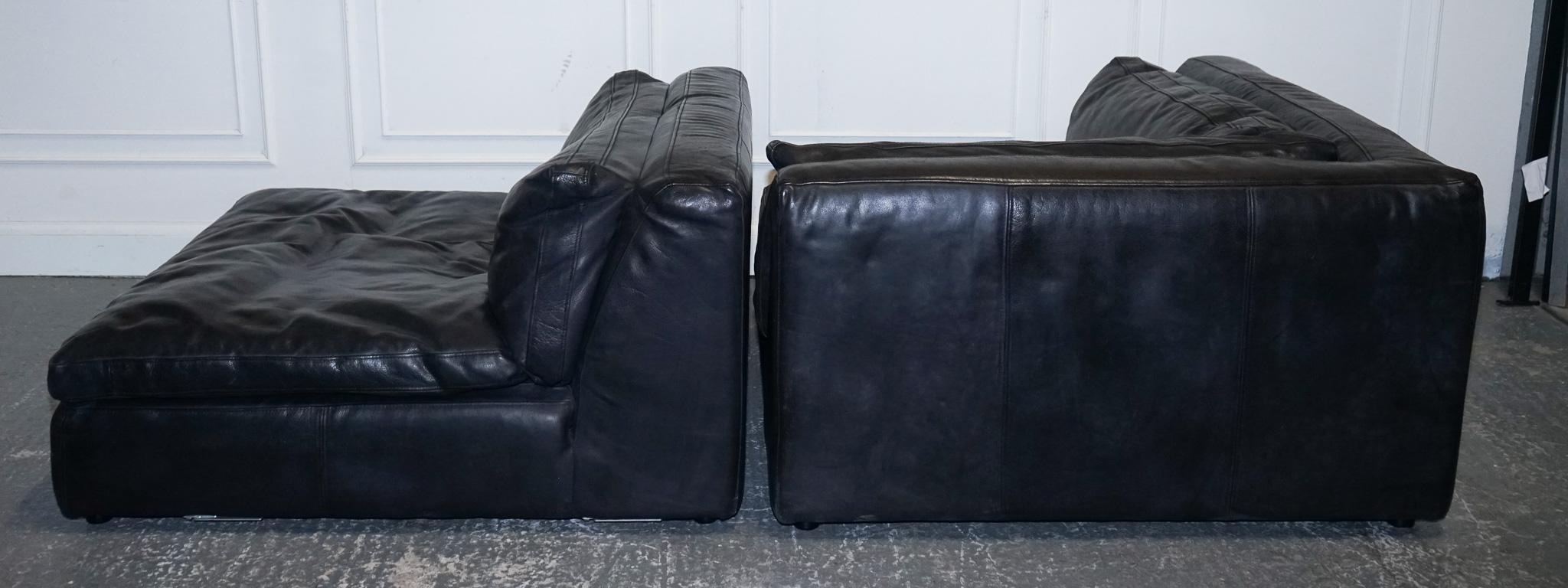 British TIMOTHY OULTON ZENNA SECTIONAL GREY LEATHER SOFA FEATHER FiLLED CUSHION RRP £10K For Sale